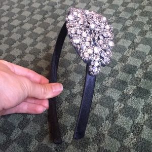 Black headband with bead details